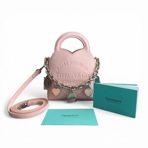 Tiffany & Co. Return To Tiffany Pink Micro Tote Crossbody Charms On Chain NWT